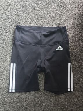NWOT adidas Black Bike Shorts with White Three-Stripes